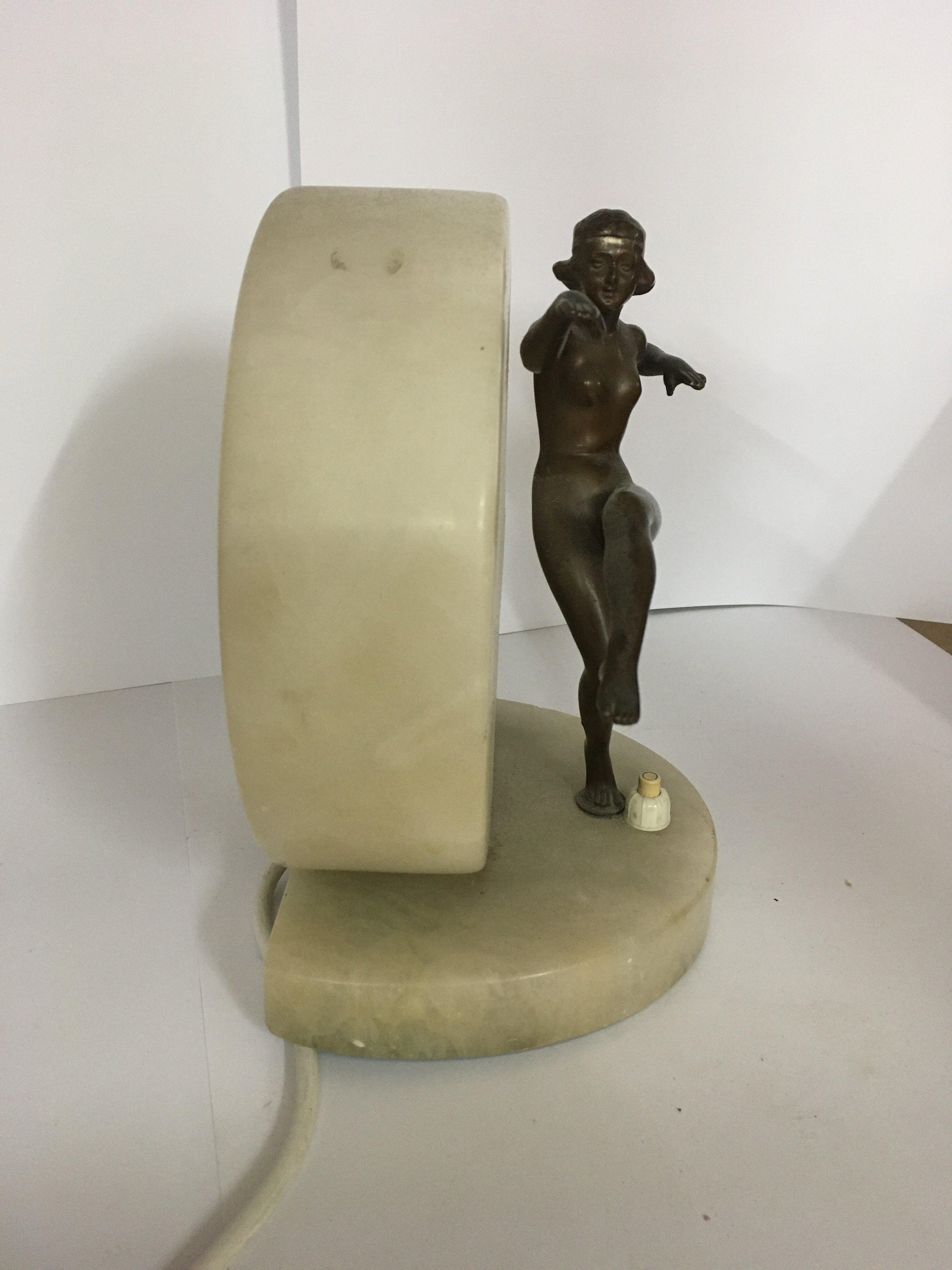 A Art Deco side lamp in the form a nude maiden 19 cm . - Image 2 of 4