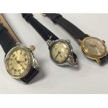 3 vintage ladies quartz wristwatches, 1 Omega, 1 Longines, 1 Russian Slava.