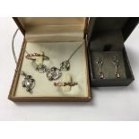 2 Clogau silver and overlaid welsh gold necklaces and 2 pairs of earrings.