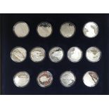 Solomon Islands Silver proof 25 Dollars 2003 History of Powered Flight a 13-coin set each with a