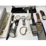 A collection of dress watches and two costume necklace - NO RESERVE