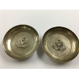 Two small silver dishes with raised thistle decoration 122 grams Edinburgh hallmarks 8.5 cm