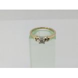 A ladies 9ct gold diamond ring, approx .20ct, approx 2.4g and approx size M.