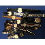 A collection of good vintage watches including omega, Timex, Rotary etc.