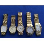 5 gents Rotary quartz wristwatches model no’s. 3972, g328, po00661.