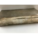 A silver rectangular cigarette box Birmingham hallmarks 1937