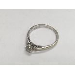 A 9ct white gold diamond solitaire ring 0.25ct. Ring size m.