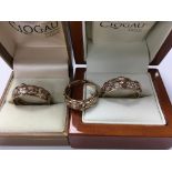 3 9ct gold hallmarked welsh gold Clogau rings. (Ap