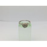 A 9ct white gold diamond cluster ring, approx 1.8g and approx size L.