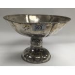 A Hestermann & Ernst, Munich circa 1925 large hammered silver fruit bowl. H.16.5cm x 25cm Diameter.