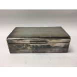 A silver cigarette box with engraved lid Sheffield hallmarks - NO RESERVE