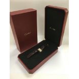 An 18ct gold cased gents Cartier watch with original Cartier case and outer box.