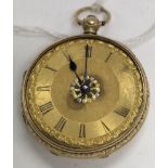 An 18ct gold pocket Ladies pocket watch by Hammond & Son, Northampton square, London. 14996 no