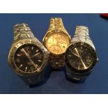 A gents Seiko Kinetic 470406 plus 2 Seiko quartz chronograph watches.