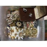 A box of mixed costume jewellery - NO RESERVE