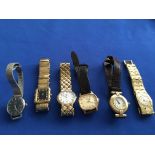 6 good ladies watches including A mechanical Longines, steel automatic quartz, Cartier Vermeil