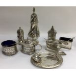 2 good hallmarked silver cruet sets and a hallmarked silver pepperette etc.