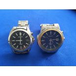 2 stainless steel Seiko kinetic wrist watches Model no. 982022/700505