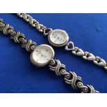 2 heavy silver ladies wristwatches (Approx 91g)