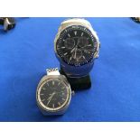 A vintage gents Accurist automatic shockmaster wristwatch plus a modern Accurist chronograph alarm
