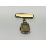 A 9ct gold cased broach watch, approx 9g - NO RESERVE