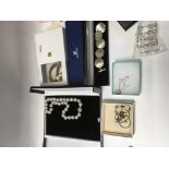 A collection of costume jewellery silver and Tiffany necklace - NO RESERVE