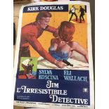 A rare Italian bus stop film poster for 'Jim l'irresistibile detective' originally titled 'A