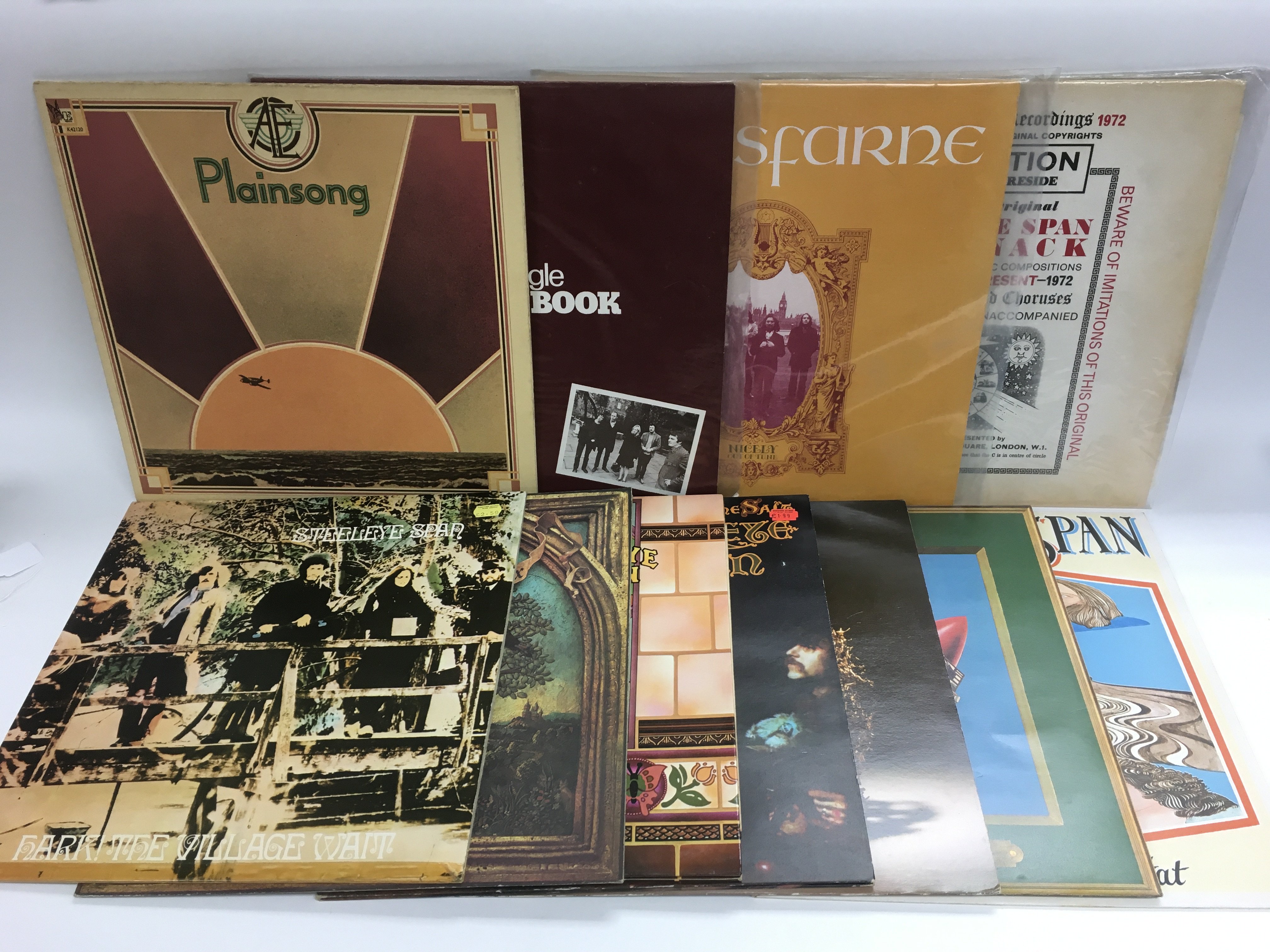 Eleven folk LPs by various artists including Steeleye Span, Plainsong, Pentangle and Lindisfarne.