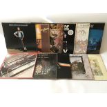Eleven rock LPs by various artists including The Beatles, The Monkees, Pink Floyd, Led Zeppelin