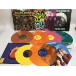 Six Rolling Stones coloured vinyl records including Record Store Day exclusives comprising 'Big Hits