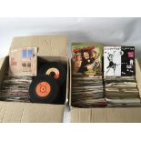 Two boxes of 7inch singles by various artists from the 1960s onwards.