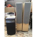 A pair of Tannoy MX3 tower speakers together with a Pioneer Sw8Os powered subwoofer (3).