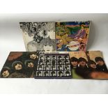 Five early UK pressings of Beatles LPs comprising 'A Hard Day's Night', 'Rubber Soul', 'Beatles
