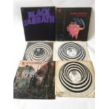 Three early UK pressings of Black Sabbath LPs comprising the self titled debut, 'Paranoid' and '