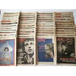 Three crates containing an extensive collection of NME music papers from 1978 onwards.