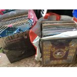 Two bags of LPs by various artists including Thin Lizzy, U2, Rod Stewart and others.