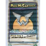 Three 1970s promotional posters for Paul McCartney and Wings comprising a 'Wings In Concert' poster,