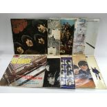 A collection of 10 Beatles and related LPs, condition varies from poor to good.