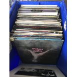 A collection of LPs by various artists including ELP, Bob Dylan, Fairport Convention, Kate Bush