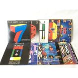 A collection of 1980s and 90s compilation LPs including Hits 1,2,3,4,5,7,8 & 10 plus others.