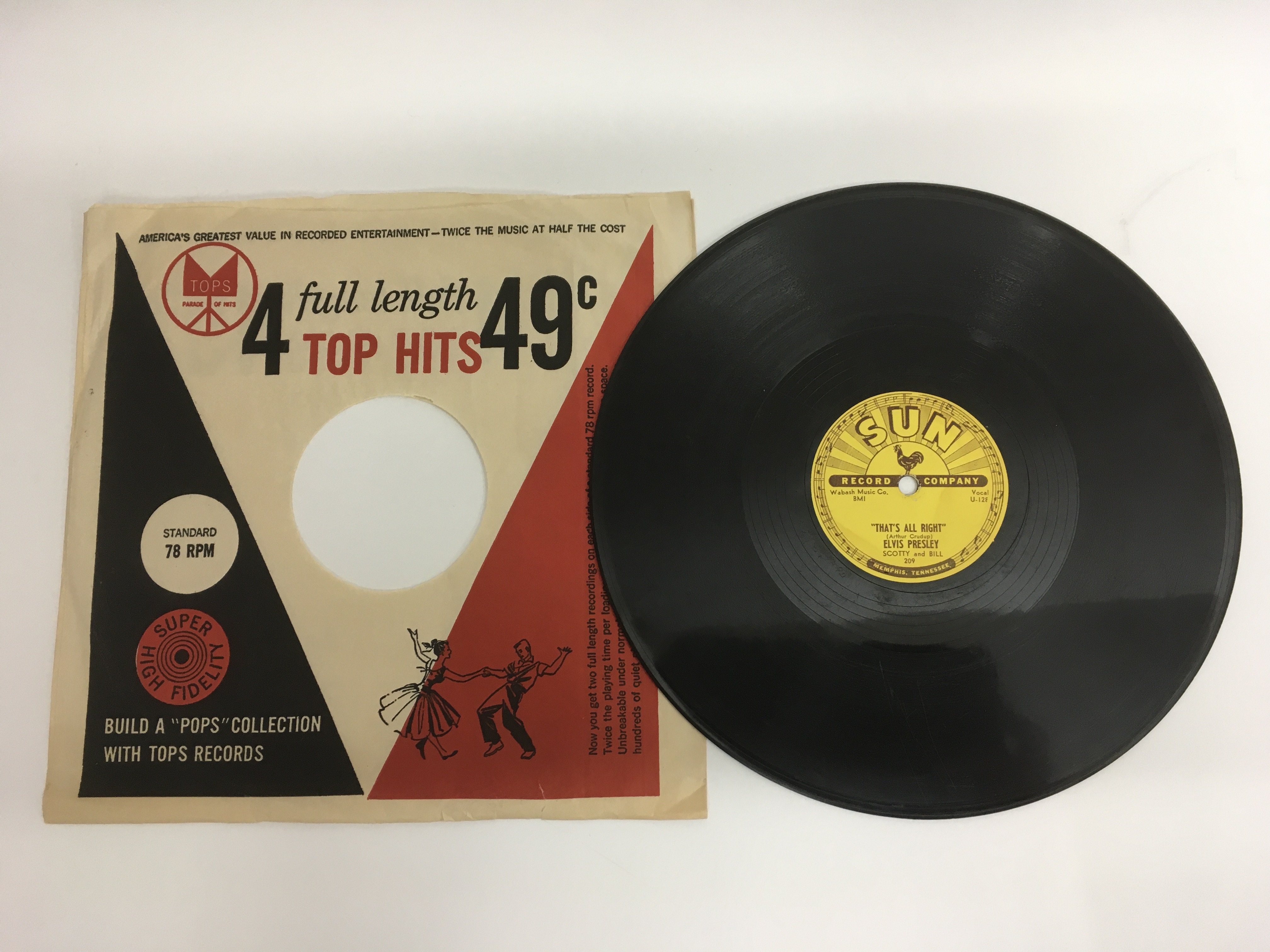 An incredibly rare 1954 first US issue of Elvis Presley's debut single 'That's All Right' on 10 inch