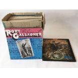 A collection of LPs by various artists including Elton John, Rory Gallagher, Johnny Cash and