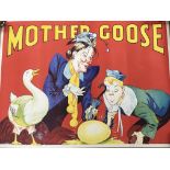 A circa 1930s UK quad film poster of 'Mother Goose', approx 101cm x 76.5cm, folded.