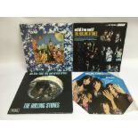 Four Rolling Stones LPs comprising 'Got Live If You Want It!', 'Through The Past, Darkly', 'Their