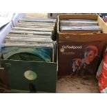 Two boxes of LPs by various artists including Dr Feelgood, Stevie Nicks, Billy Joel and others.