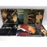 Nine Roxy Music LPs including 'Country Life', 'Stranded', 'For Your Pleasure' and others.