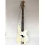 A Fender Precision copy bass guitar, comes supplied with a soft carry case.