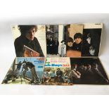 Seven LPs comprising albums by The Beatles, The Rolling Stones, The Beach Boys and Bob Dylan.