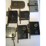 A collection of Assorted Sash mortise locks. (7)