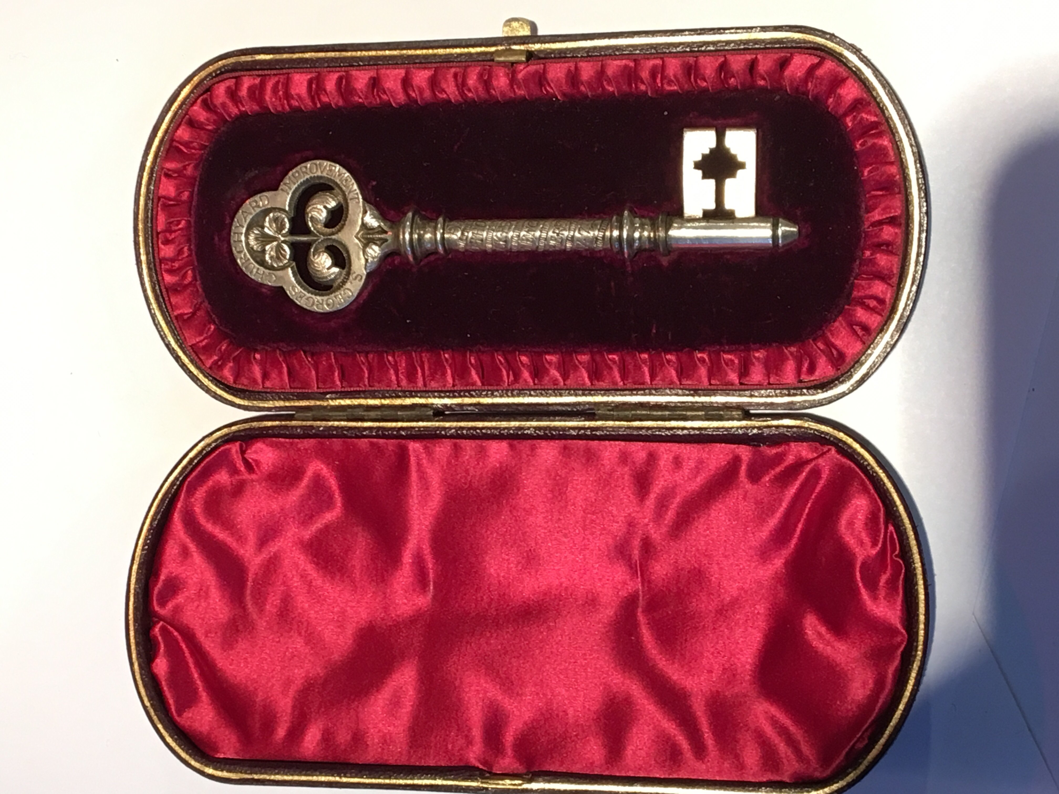 A quality Sterling Silver Victorian hall marked Presentation key engraved around the key shaft